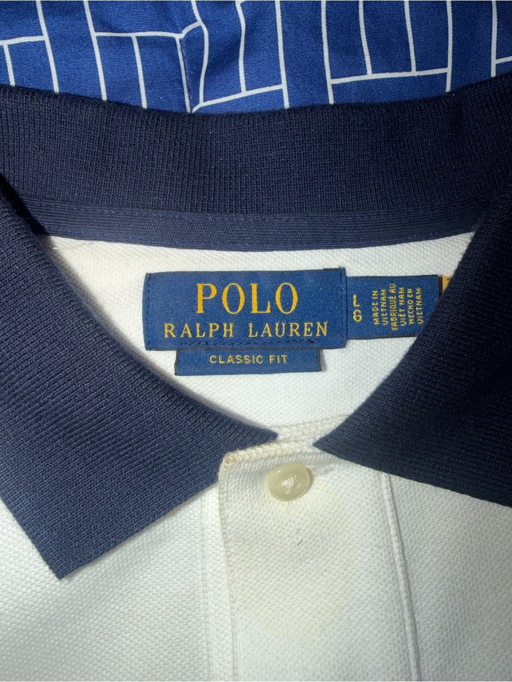 Polo by Ralph Lauren White, Navy & Red Bleecker NY 1967 Polo Shirt - Picture 3 of 4